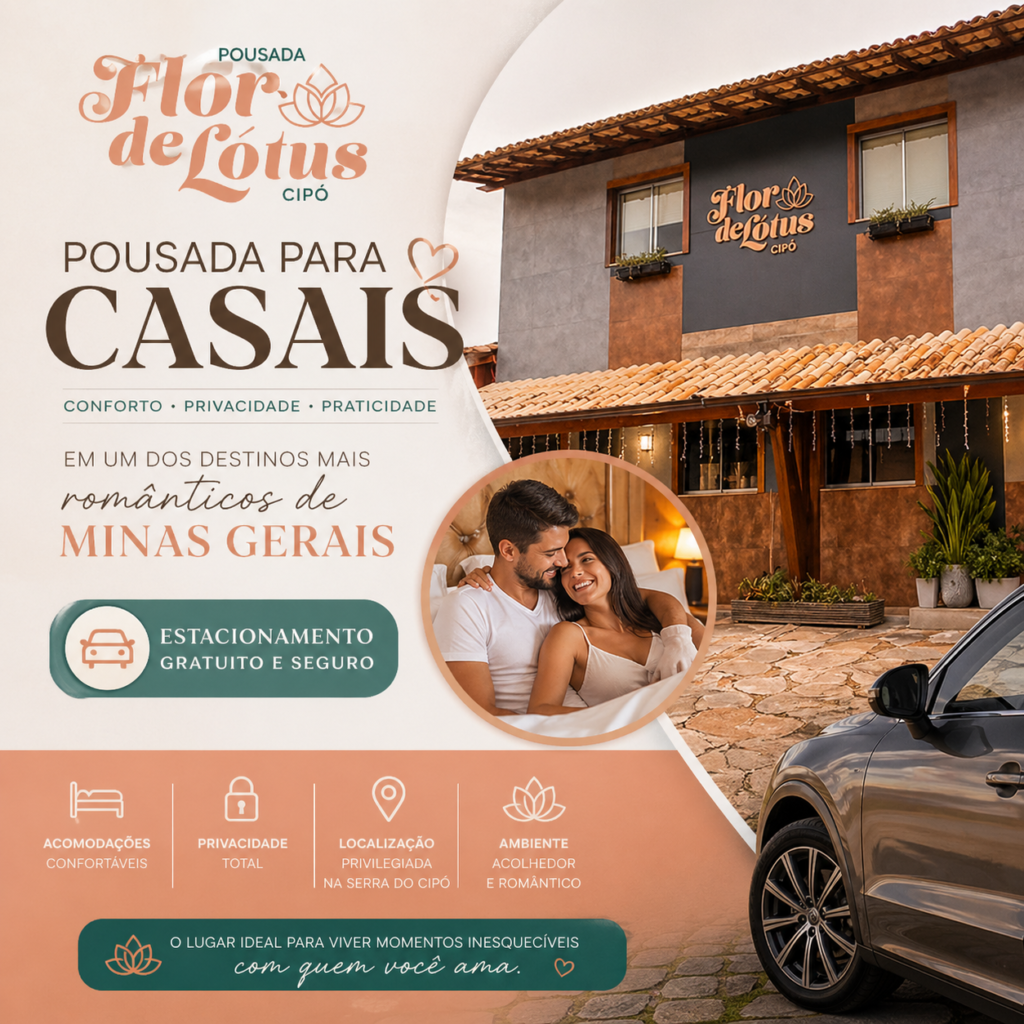Pousada para casais com estacionamento na Serra do Cipó conforto, privacidade e praticidade em um dos destinos mais românticos de Minas Gerais - Flor de Lótus Cipó
